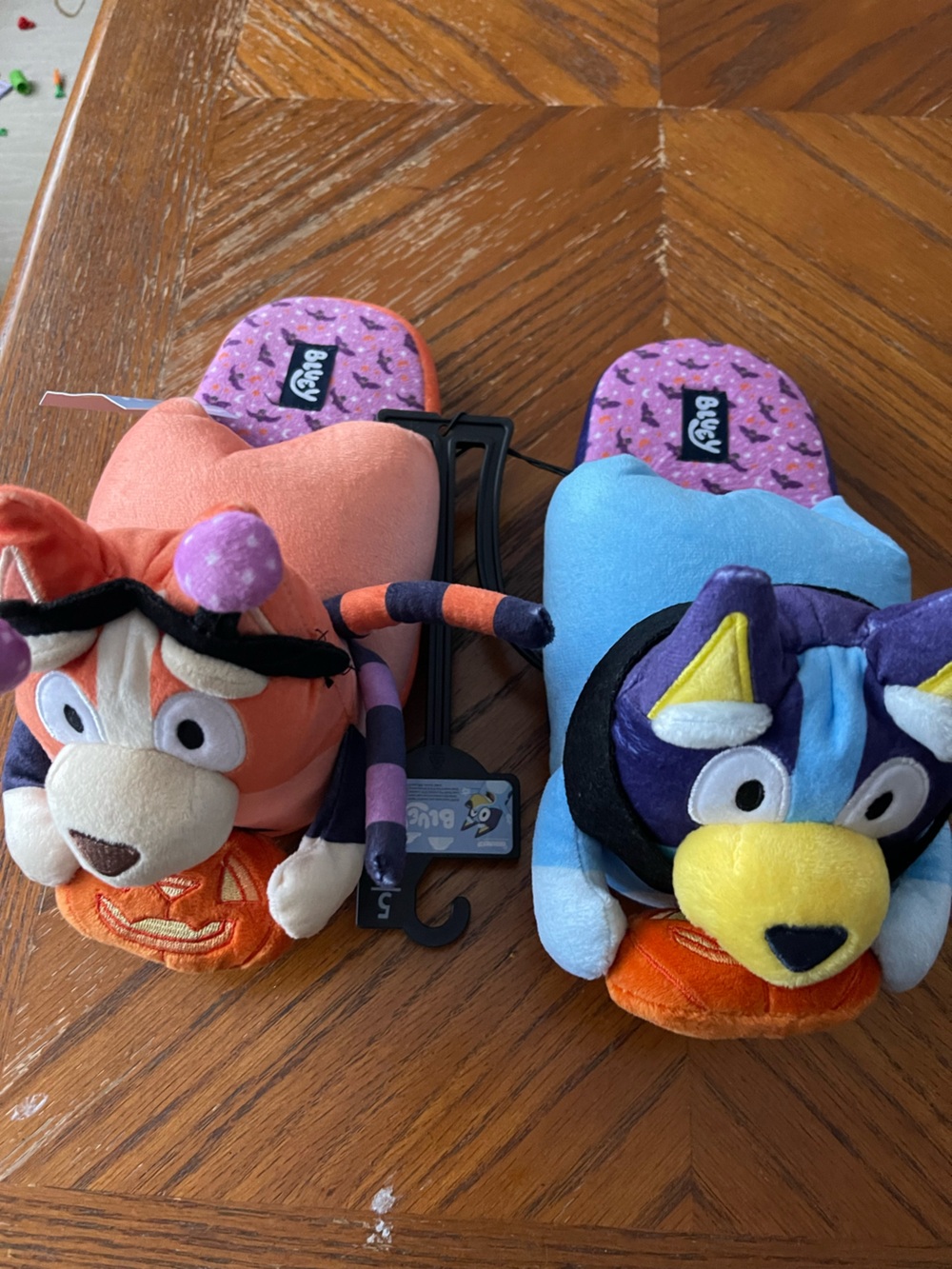 Bluey Halloween Kids Slippers in Purple, Peach & Blue - Cute Animal Design